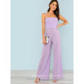 Purple Tie Back Jumpsuit Wide Leg Jumpsuit OEM / ODM Fabrication En Gros Mode Femmes Vêtements (TA7008J)